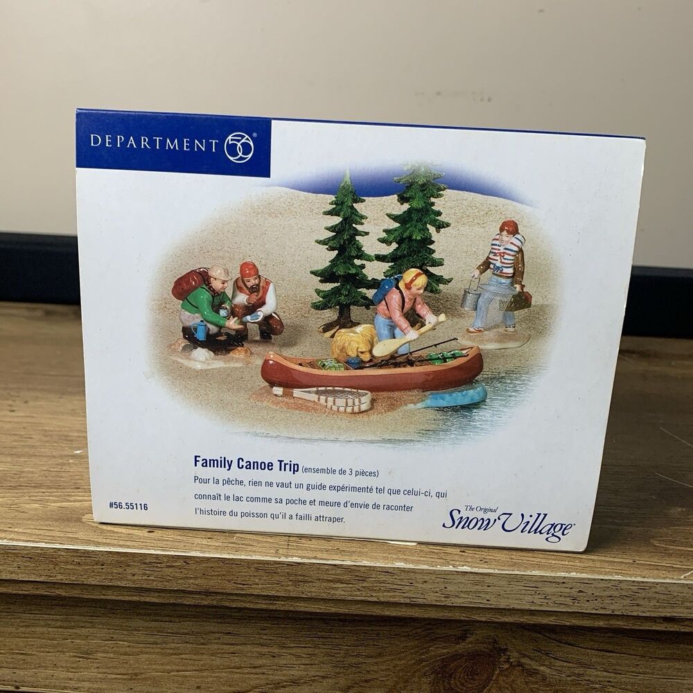 Department 56 Snow Village Family Canoe Trip #55116 Retired Christmas READ